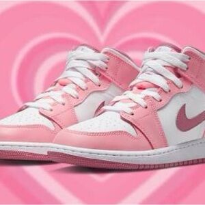 Jordan Pink and White Women's Sneakers